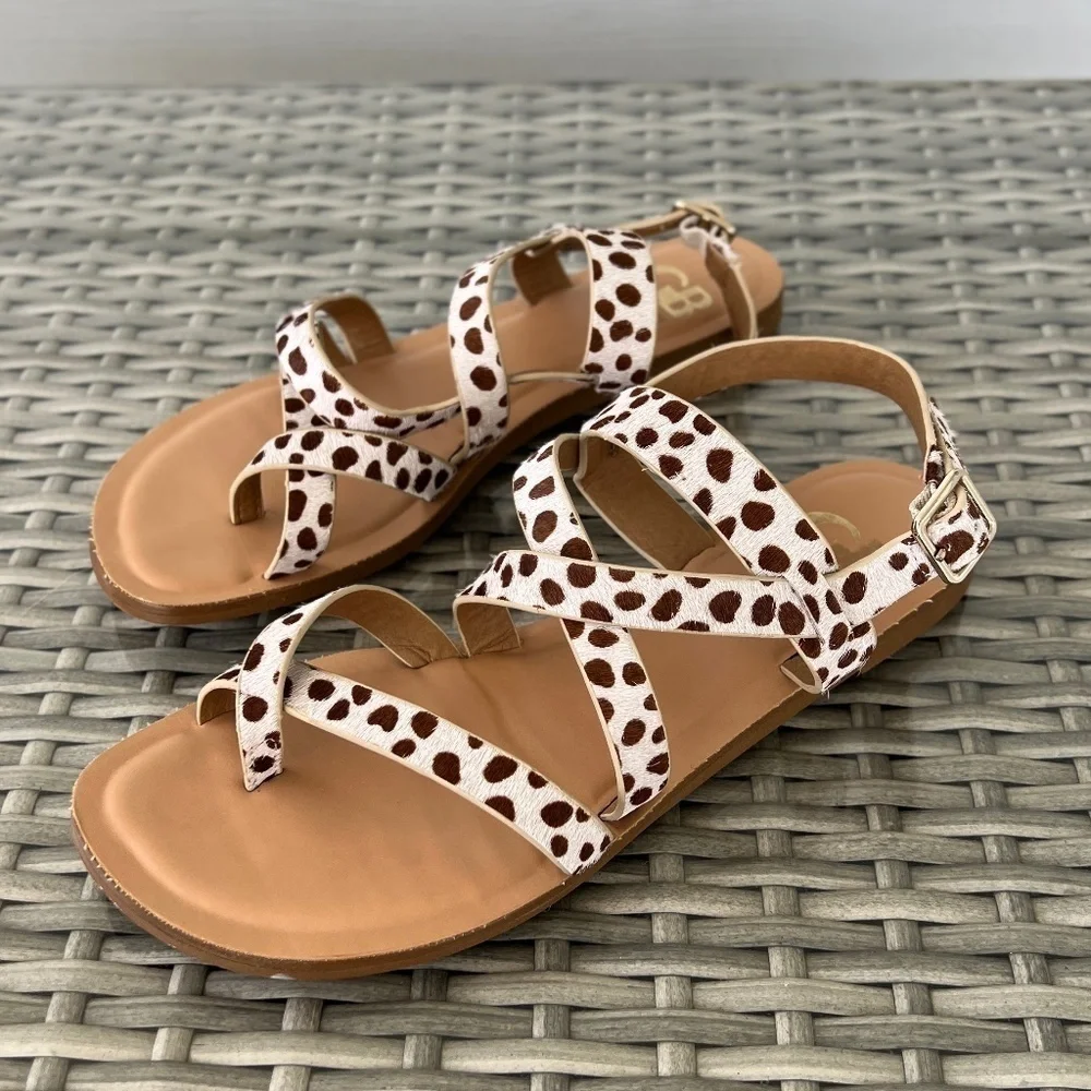 Gianni Bini Calf Hair Strappy Sandals Size 6
